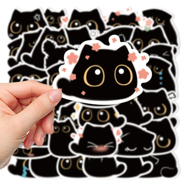 10/20/40PCS Cartoon Black Cat Sticker Packs (Online Order Only)