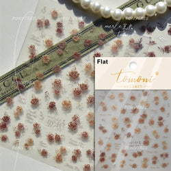 Rose Flower Bouquet Wreath Lace Green Leaves Beautiful Floret Heart Rich Adhesive Nail Art Decorations Stickers Manicure Decals (ONLINE ORDER ONLY)