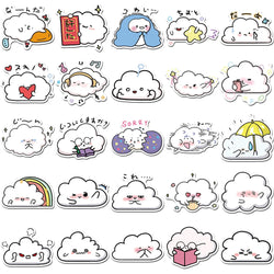 10/30/50PCS Cute Cartoon Clouds Stickers Graffiti Decoration DIY Toys Laptop Skateboard Phone Guitar PVC Waterproof Kids Sticker (ONLINE ORDER ONLY)