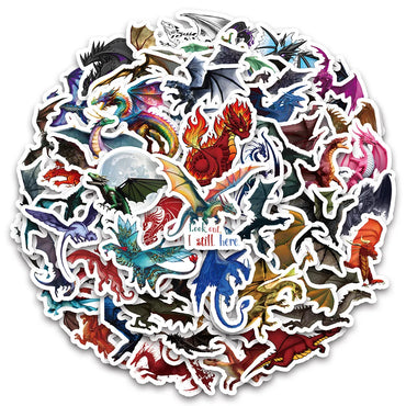 10/30/60PCS Ferocity Dragon Cartoon Stickers Cool Graffiti Decals DIY Laptop Guitar Bike Skateboard Fridge Waterproof Artwork (ONLINE ORDER ONLY)