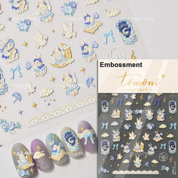 Cute Dream Catcher Net Bag Water Cup Woven Mesh Star Dreamy Bowknot Butterfly Embossed Adhesive Nail Art Sticker Manicure Decal (ONLINE ORDER ONLY)