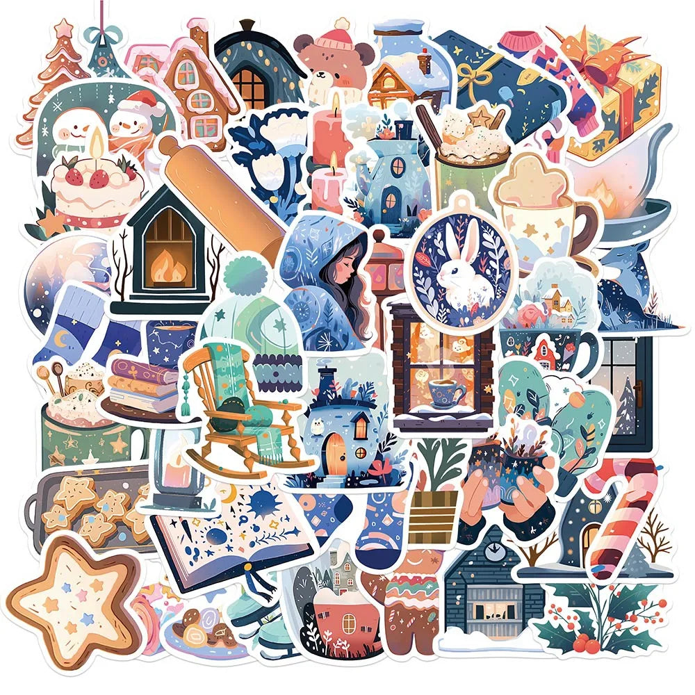 Cartoon Christmas Stickers 10/30/50pcs Waterproof DIY Decor (Online Order Only)