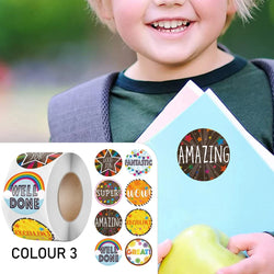 100-500pcs Cute Reward Stickers Roll with Word Motivational Stickers for School Teacher Kids Student Stationery Stickers Kids (Online Order Only)