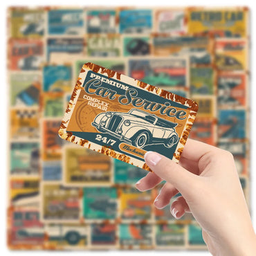 10/30/50pcs Classic Retro Modified Racing Car Motorcycle Stickers Laptop Phone Motorcycle Luggage Bike Cool Waterproof Sticker (ONLINE ORDER ONLY)