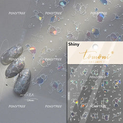 Dizzying Shell Coral Dolphin Starfish Heart Jellyfish Water Bubbles Ocean Adhesive Nail Art Decorations Stickers Manicure Decals (ONLINE ORDER ONLY)