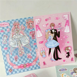 Cute Retro Comic Girl Stickers Diary Scrapbooking DIY Album Decoration Sticker Couple Aesthetic Kawaii Stationery Stick Label (ONLINE ORDER ONLY)