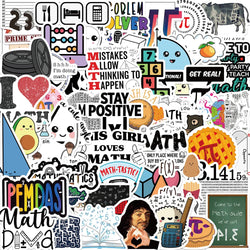 Science Chemistry Lab Math Formula Stickers Decals Waterproof DIY Laptop Phone Notebook Car Kids Toy (Online Order Only)