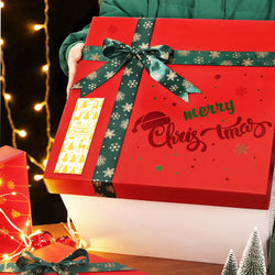 120PCS Merry Christmas Stickers Rectangle Holiday Decorative Presents Labels Decals Christmas For Business Package Gift Wrapping (Online Order Only)