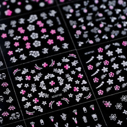 30pcs/Set White Pink Flower 3D Nail Sticker Daisy Butterfly Love Heart Hibiscus Petals Floral DIY Spring Summer Nail Decoration* (ONLINE ORDER ONLY)
