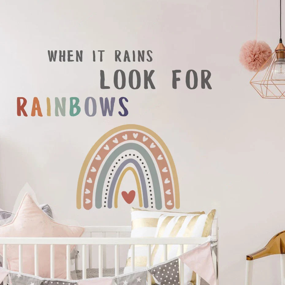 Watercolor Rainbow Wall Stickers for Kids Rooms - Removable PVC Decals (Online Order Only)