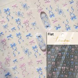 White Pearl Various Bowknot Line Tassel Tender Ribbon Arc Charming Self Adhesive Nail Art Decorations Stickers Manicure Decals (ONLINE ORDER ONLY)