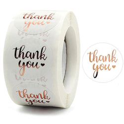 500pcs/roll Round Brown labels Thank You Kraft Stickers 1 inch Wedding Pretty Gift Envelope Sealing Label Stickers Stationery (ONLINE ORDER ONLY)