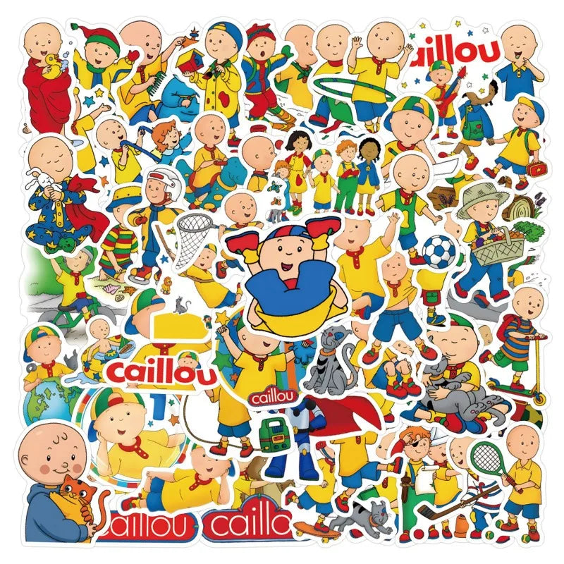 55pcs Caillou Stickers for Suitcase, Water Bottle, Phone, Laptop, Car, Scooter, Fridge, Stationery (ONLINE ORDER ONLY)