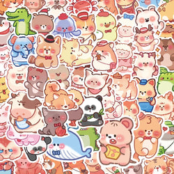 Cute Animal Stickers Pack - Cartoon Decals for Kids, Laptop, Phone, Suitcase (ONLINE ORDER ONLY)