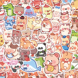 Cute Animal Stickers Pack - Cartoon Decals for Kids, Laptop, Phone, Suitcase (ONLINE ORDER ONLY)