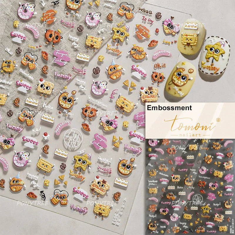 Cute Bowknot Rabbit Fruit Juice Beverage Drink Strawberry Peach Banana Adhesive Nail Art Decoration Stickers Manicure Decals (ONLINE ORDER ONLY)