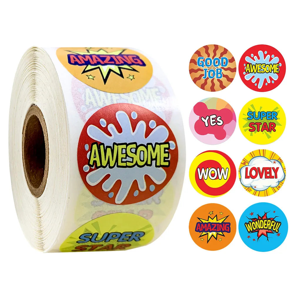 500pcs Encouragement Reward Stickers Thumbs Up Rewarded Kids School Kindergarten Children Scrapbook Stationery Sticker (Online Order Only)