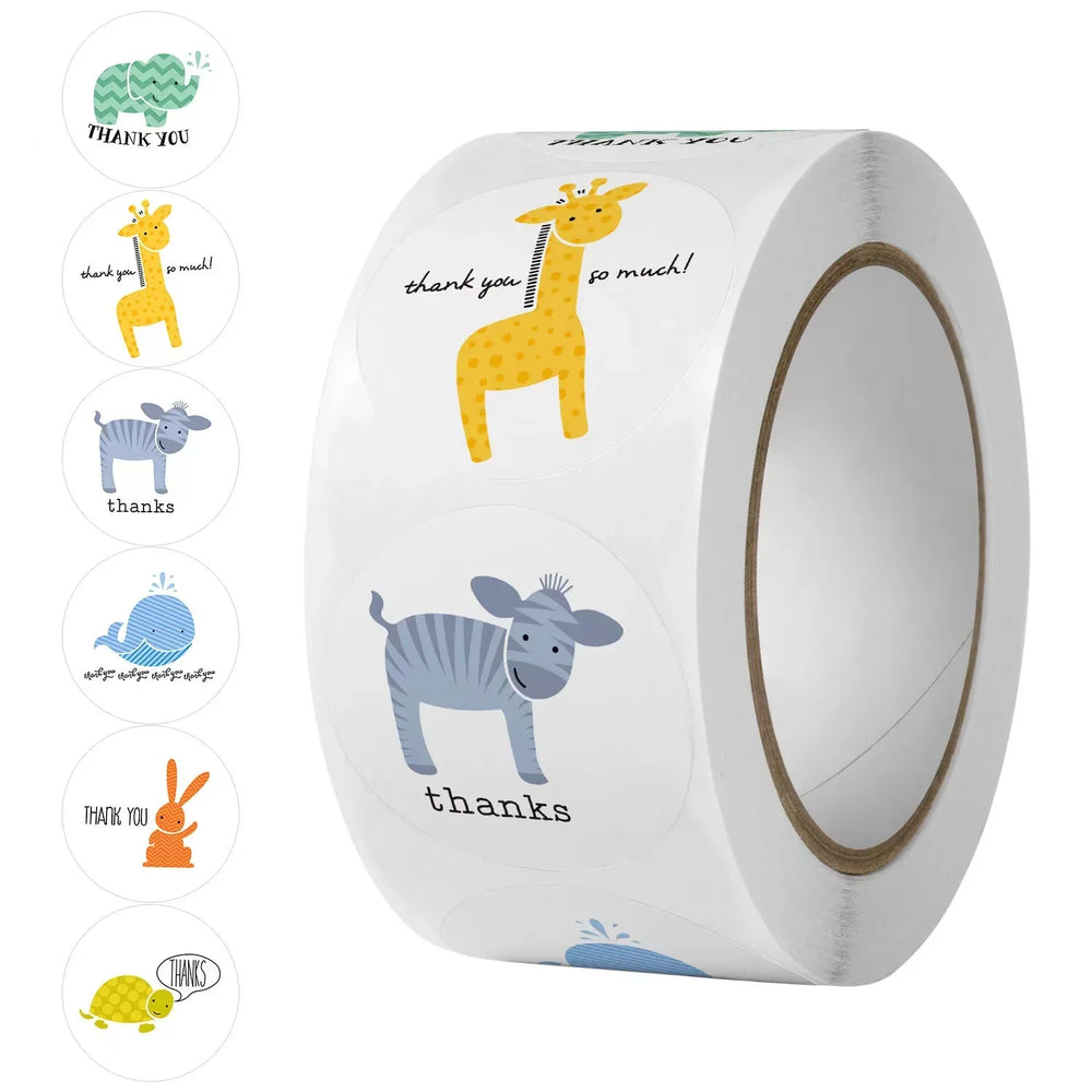 100-500pcs Round Cartoon Toys Animal stickers for kids Teacher Reward Encourage Sticker Office Stationery for children (Online Order Only)