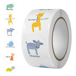 100-500pcs Round Cartoon Toys Animal stickers for kids Teacher Reward Encourage Sticker Office Stationery for children (Online Order Only)