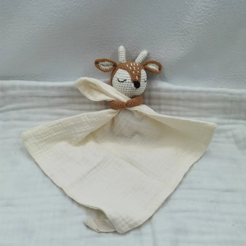 Baby Bib with Sleeping Animals Rattle (ONLINE ORDER ONLY)