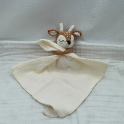 Baby Bib with Sleeping Animals Rattle (ONLINE ORDER ONLY)