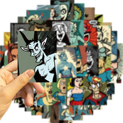 50pcs Humorous Funny Character Stickers Aesthetic Cartoon Decals Laptop Luggage Skateboard Phone Sticker Kids Toys (ONLINE ORDER ONLY)