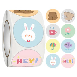 100-500PCS Children's Stickers DIY Gift Sealing Label Cartoon Animal Roll Stickers Photocard Decor Packaging Stickers for Kids (Online Order Only)