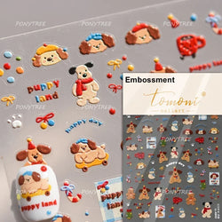 Santa's Hat Candy Santa Claus Christmas Tree Bell Elk 5D Self Adhesive Nail Art Stickers Button Snowflake Cherry Manicure Decals (ONLINE ORDER ONLY)
