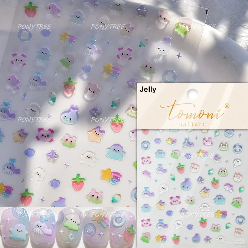 Colorful Swimsuit Bikini Fresh String Bag Vegetables Fruits Summer Beach Underwear Sunscreen Nail Art Stickers Manicure Decals (ONLINE ORDER ONLY)