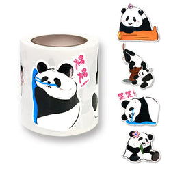 Panda Graffiti Sticker Rolled Flat Sheet 50 Animal Adhesive Decorative Stickers Water Cup Waterproof Sticker Cute Decal (ONLINE ORDER ONLY)