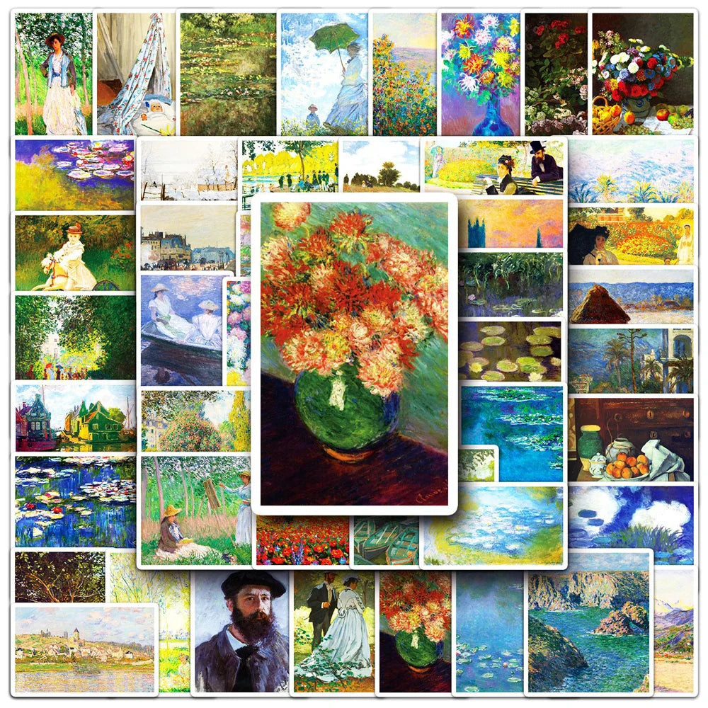 Monet Art Stickers Waterproof Decal Set for Laptop, Phone, Luggage, Car (Online Order Only)