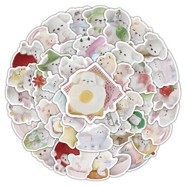 10/30/54PCS Plush Puppy Stickers Cute Dog Cartoon Sticker Kids Toys DIY Decoration Laptop Phone Guitar Car Bike Skateboard Decal (ONLINE ORDER ONLY)