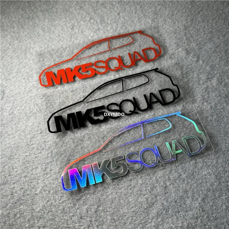 DXYMOO Car Stickers for Vehicle MK5 SQUAD Golf Mk4 R32 GTI Decal Moto Helmet Modified Applique Decoration Vinyl (ONLINE ORDER ONLY)