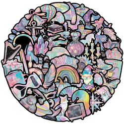 Cartoon Laser Graffiti Stickers for Suitcase, Skateboard, Laptop, Phone - 10/30/60Pcs (ONLINE ORDER ONLY)