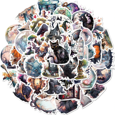 10/30/50pcs Cool Art Gothic Magic Witch Aesthetic Stickers Decorative Anime Decals Laptop Suitcase Waterproof Sticker Kids Toy (ONLINE ORDER ONLY)
