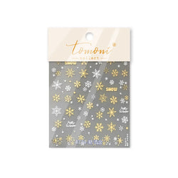 Shiny Snow Delicate Gold Pink Silver White Romantic Winter Self Adhesive Nail Art Stickers Snowflake Rhinestone Manicure Decals (ONLINE ORDER ONLY)