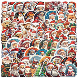 Retro Kawaii Christmas Santa Stickers for Kids - 10/30/50/100pcs (Online Order Only)