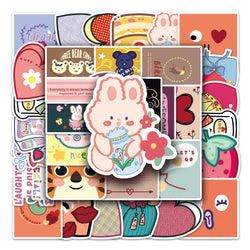 50Pcs Cute Cartoon Waterproof Vinyl Stickers for Skateboard Snowboard Decals (Online Order Only)