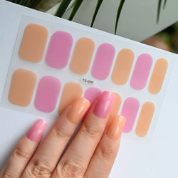 14Tips Solid Color Stickers Nail Art Supplies European & American Simple Decals Oil Film Decals Press on Nails Stickers Designer (ONLINE ORDER ONLY)
