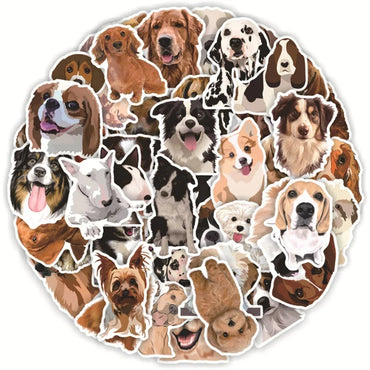 10/30/50PCS Dog Stickers Kawaii Animal Cartoon Decals Toys DIY Suitcase Notebook Phone Laptop Luggage PVC Hand Account Material (Online Order Only)