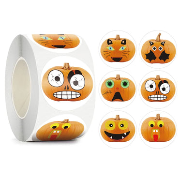 100-500pcs 6 Designs Cartoon Halloween Thank You Stickers Seal Labels For Package Decoration Party Cute Stationery Sticker (ONLINE ORDER ONLY)