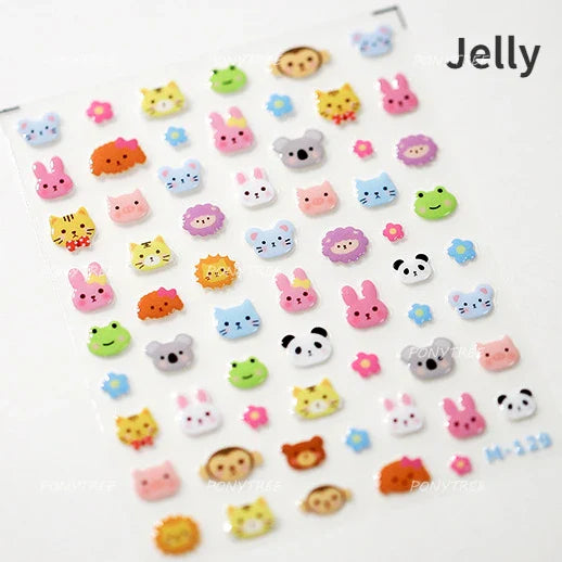 Cute Kapibala Halo Dyeing Kabibara Giant Rat Guinea Pig Cavy Lovely Expression Orange Adhesive Nail Art Stickers Manicure Decals (ONLINE ORDER ONLY)