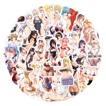 10/30/60/120PCS Sexy Girl Cartoon Hentai Stickers Anime Waifu Graffiti DIY Laptop Phone Cup Car Bike Skateboard Guitar Decals (ONLINE ORDER ONLY)