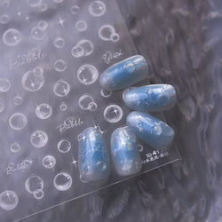 Summer Beach Dreamy Water Bubble Mermaid Shell Conch Starfish Jellyfish Soft Relief Decoration Nail Art Stickers Manicure Decals (ONLINE ORDER ONLY)