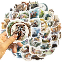 50PCS Cute Zoo Wild Animals Cartoon Stickers for Kids Toy DIY Luggage Laptop Guitar Skateboard Phone Case Bike Car Sticker (ONLINE ORDER ONLY)