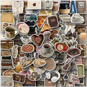 10/30/60/120PCS Vintage Household Goods and Food Sticker Packs (ONLINE ORDER ONLY)