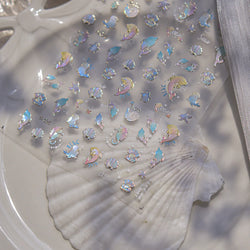 Colored Whale Seahorse Shell Crab Otter Pearl Oyster Starfish Ocean Dreamy Adhesive Nail Art Stickers Manicure Decals Wholesale (ONLINE ORDER ONLY)