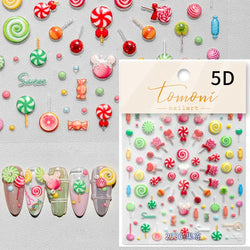 Cute Fresh Fruit Lovely Red Strawberry Grape Cherry Peach 3D Jelly Design Dopamine Self Adhesive Nail Art Sticker Manicure Decal (Online Order Only)