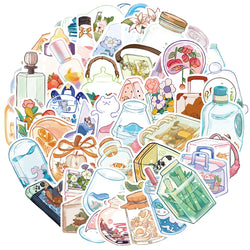 Cute Transparent Graffiti Stickers for Suitcase, Skateboard, Laptop, Luggage, Phone, Car - 10/30/50pcs (ONLINE ORDER ONLY)
