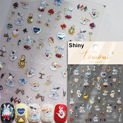 Dog Rabbit Line Bunny Footprint Bowknot Heart Cake Strawberry Flowers Bone Graffiti Adhesive Nail Art Stickers Manicure Decals (ONLINE ORDER ONLY)
